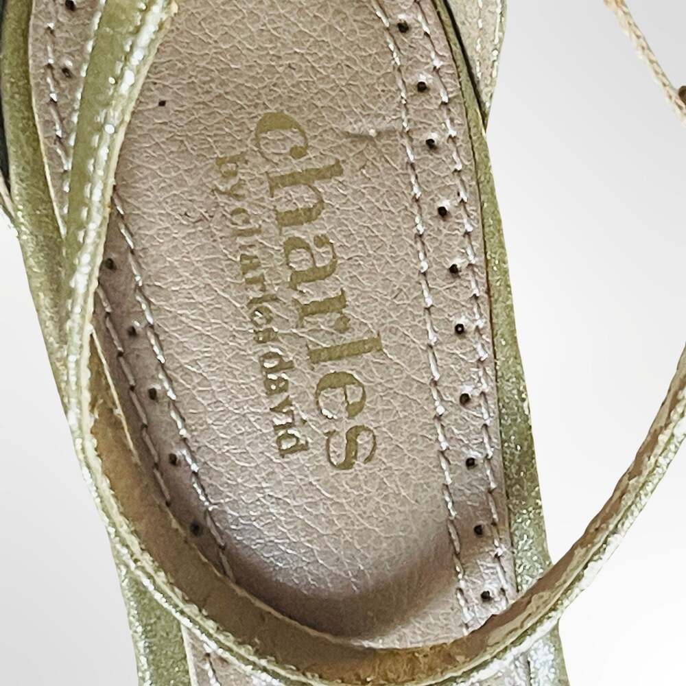 Charles by Charles David Gold Glitter Ankle Strap Stiletto Sandals - Picture 4 of 8